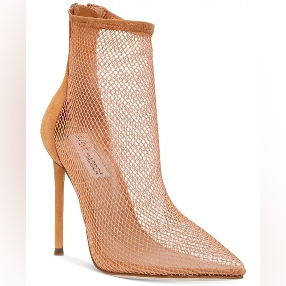 Steve Madden Women's Vielo Mesh Stiletto Booties Orange Sz 7